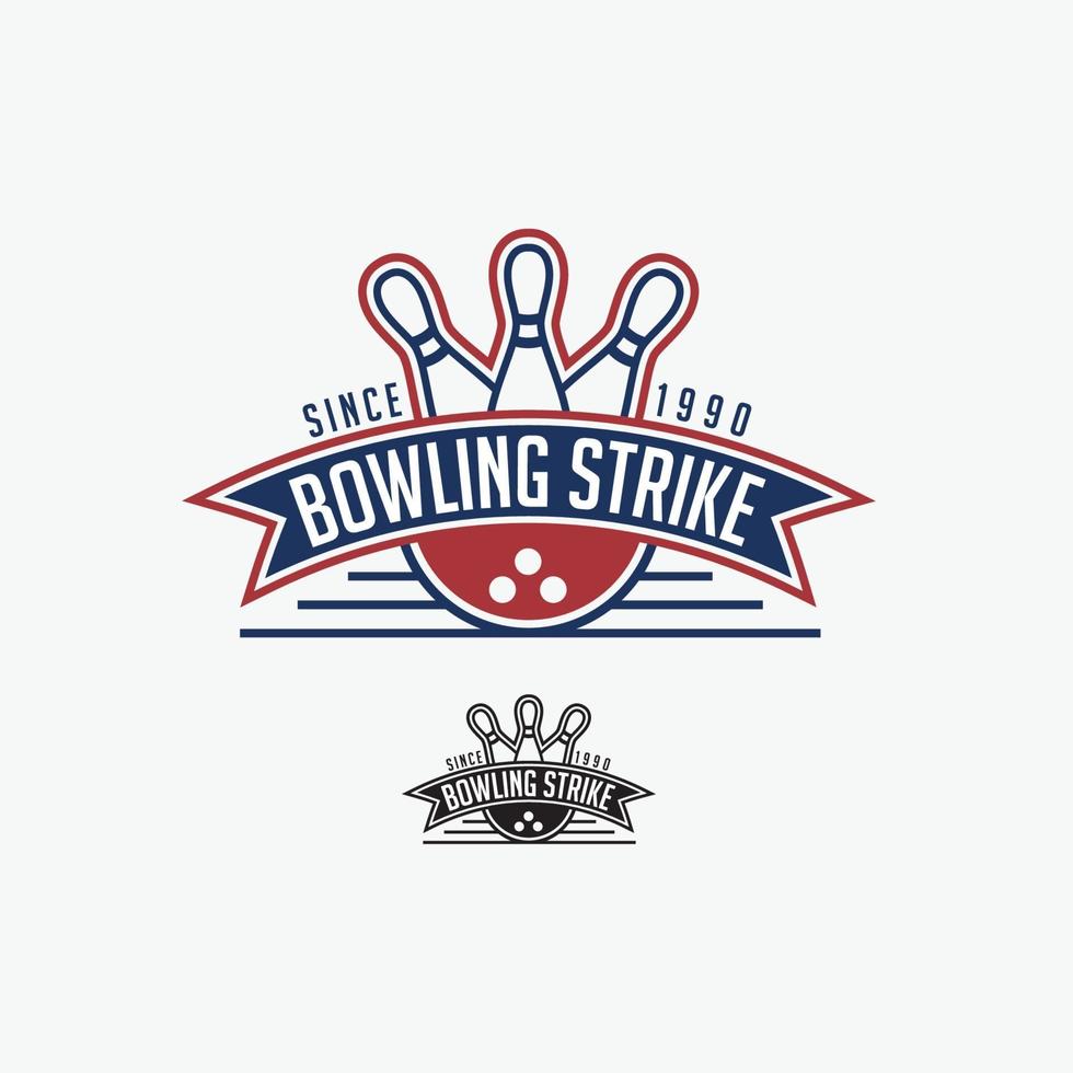 Bowling Logo Badges vector design templates