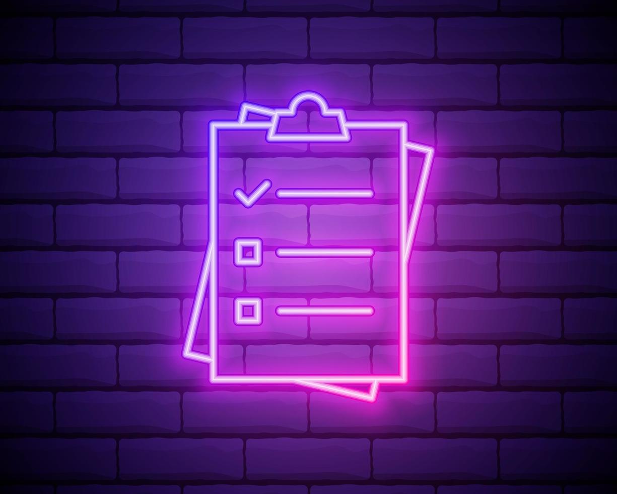 Feedback neon icon. Elements of education set. Simple icon for websites, web design, mobile app, info graphics isolated on brick wall vector