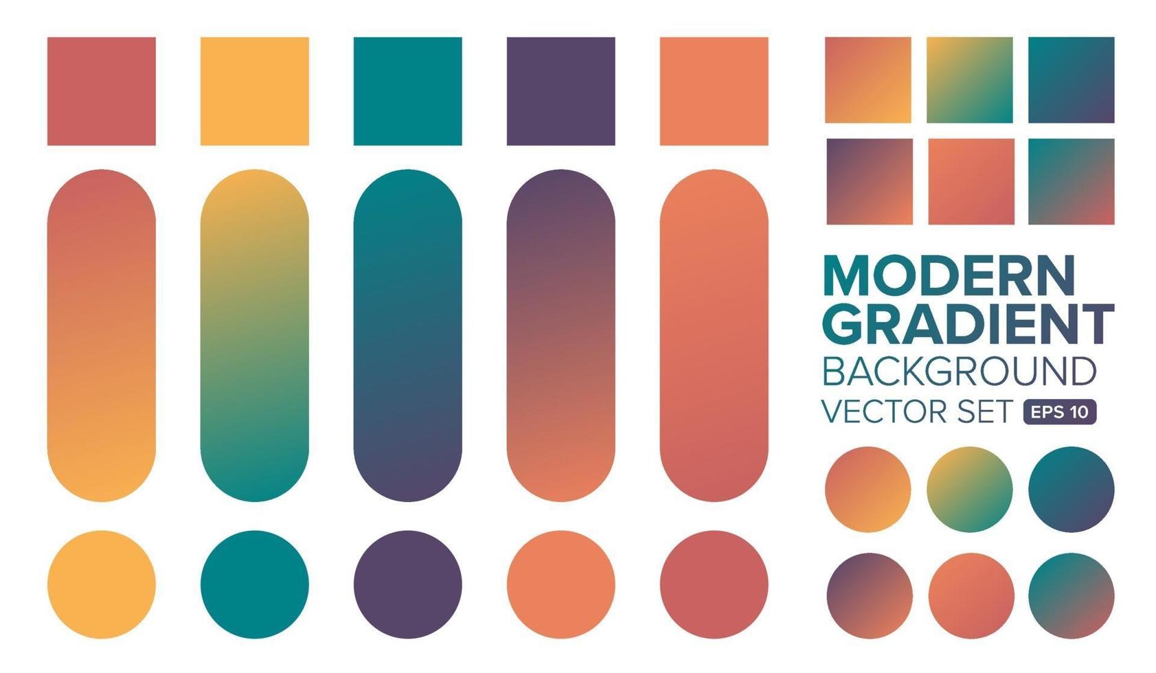 Set of colorful modern gradient backgrounds vector