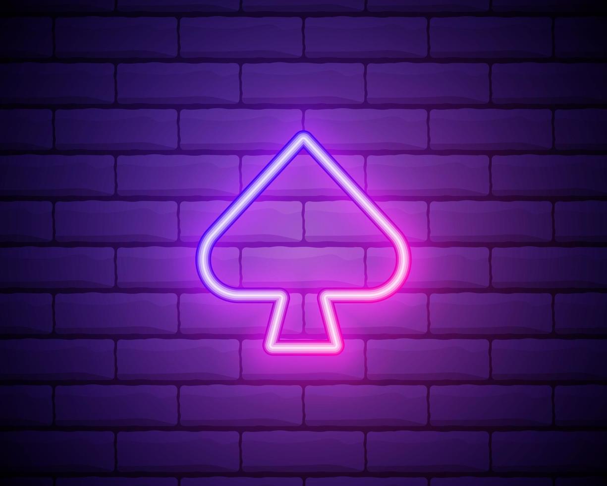 card peak neon icon. Elements of web set. Simple icon for websites, web design, mobile app, info graphics isolatd on brick wall vector