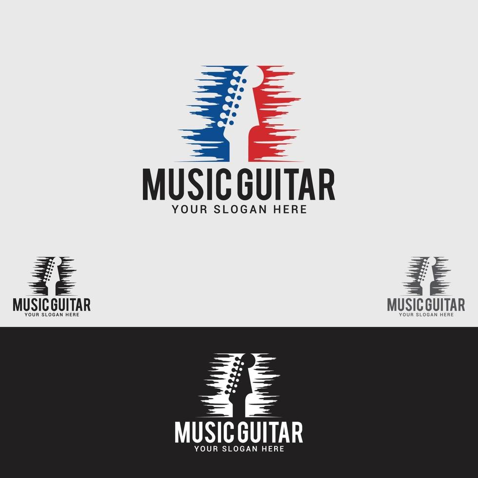 plantilla de vector de diseño de logotipo de guitarra de música