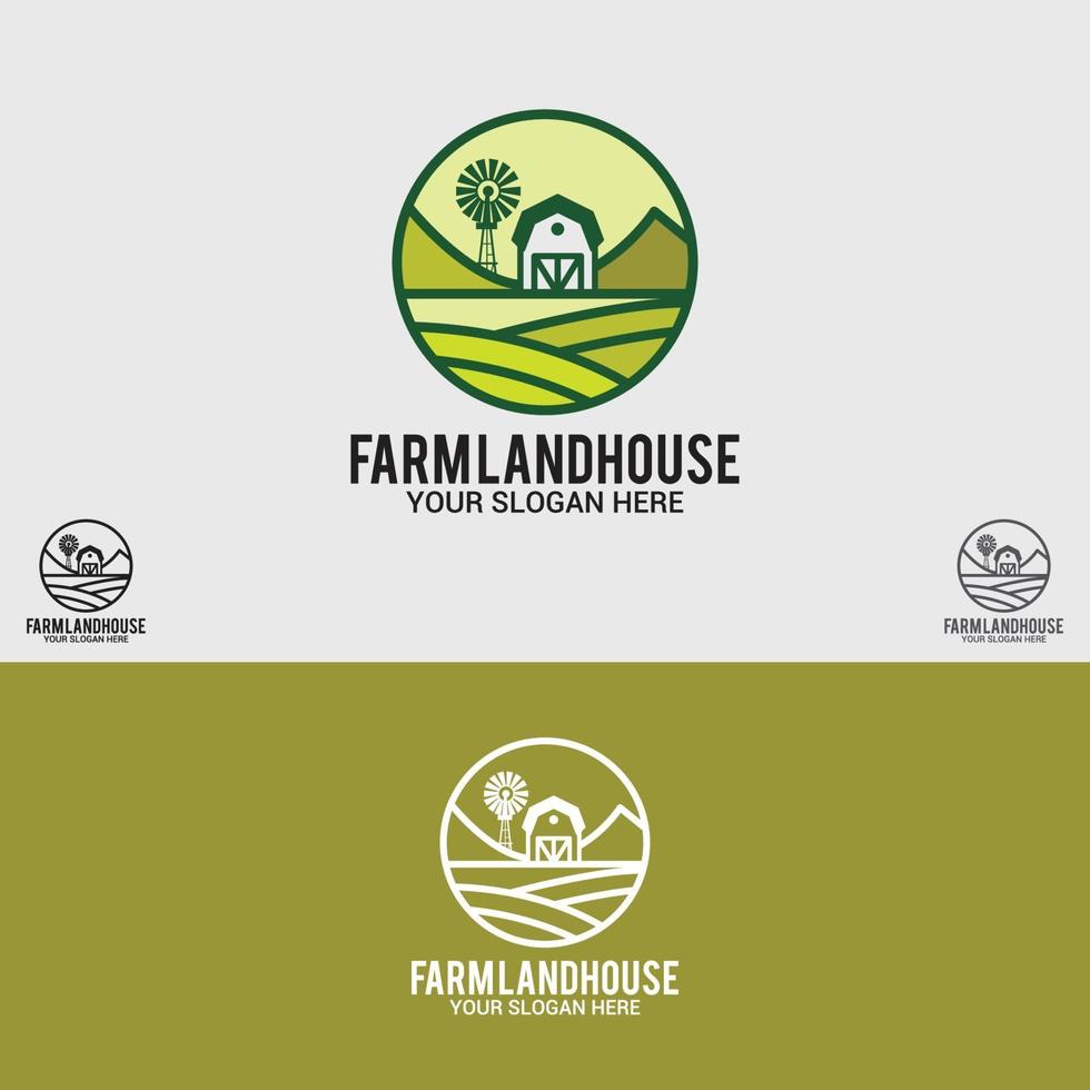 farm logo design vector template