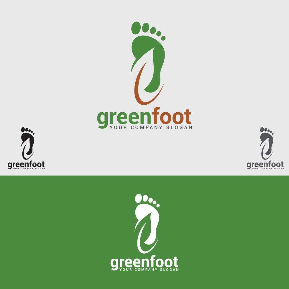 green foot logo design design template vector