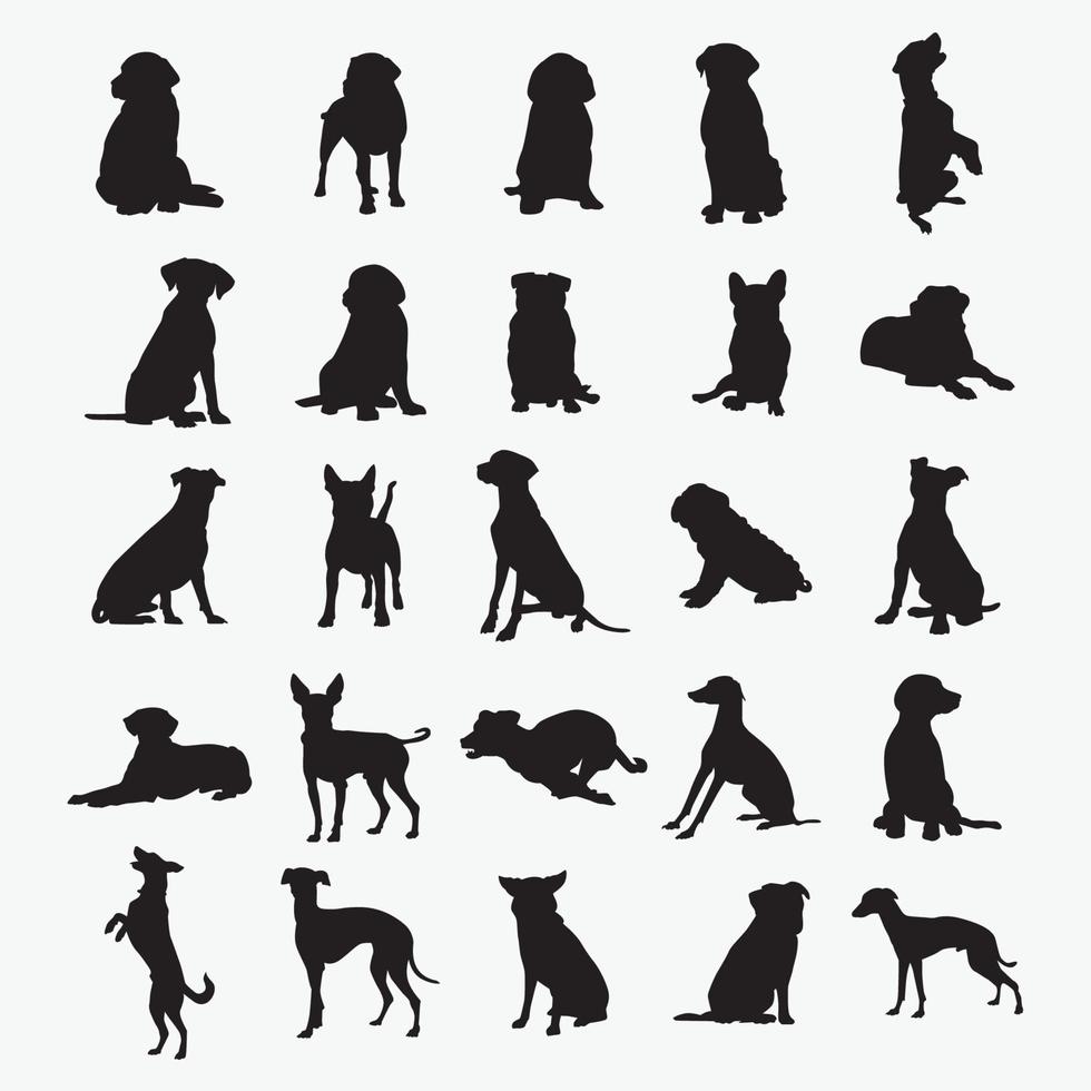 dogs Silhouettes vector design templates set