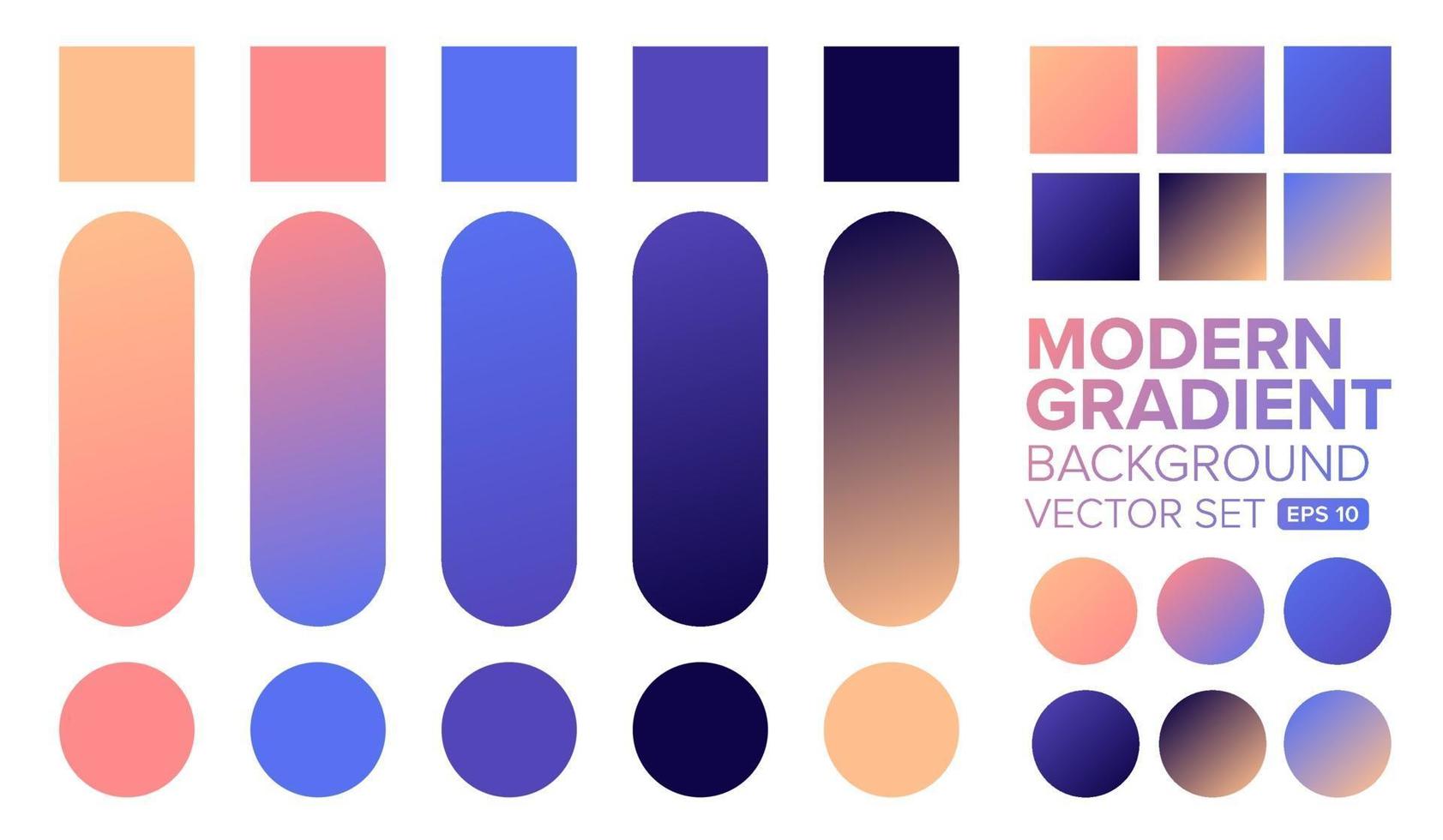 Set of colorful modern gradient backgrounds vector