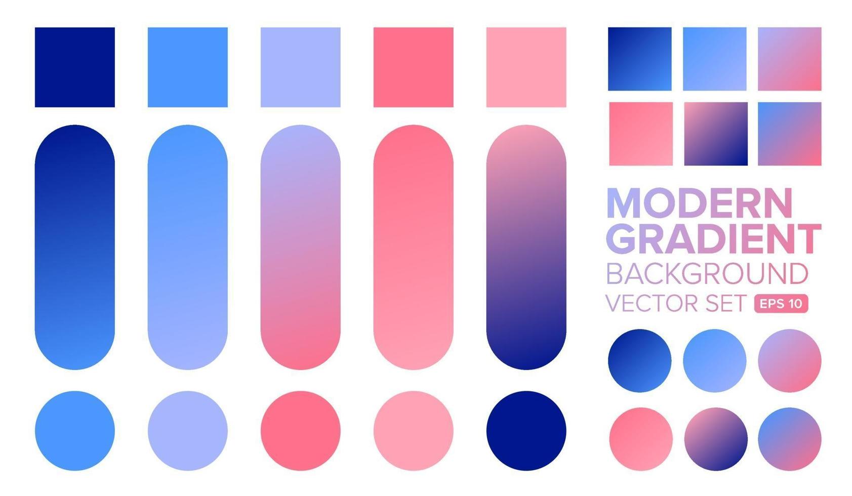 Set of colorful modern gradient backgrounds vector