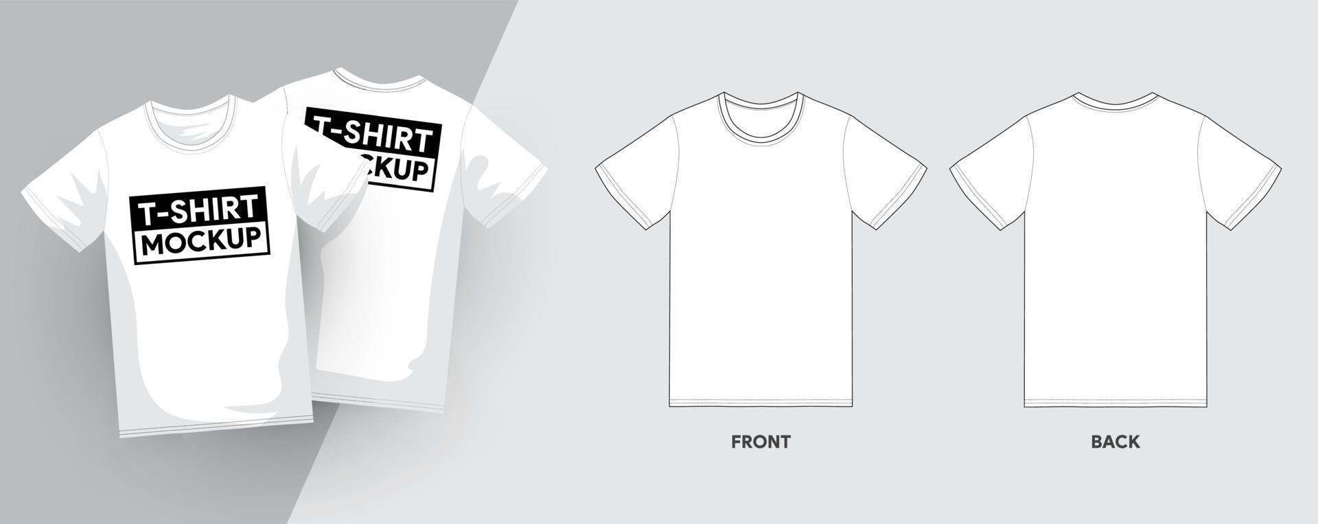 Apparel mockup graphic templates. T-shirt vector