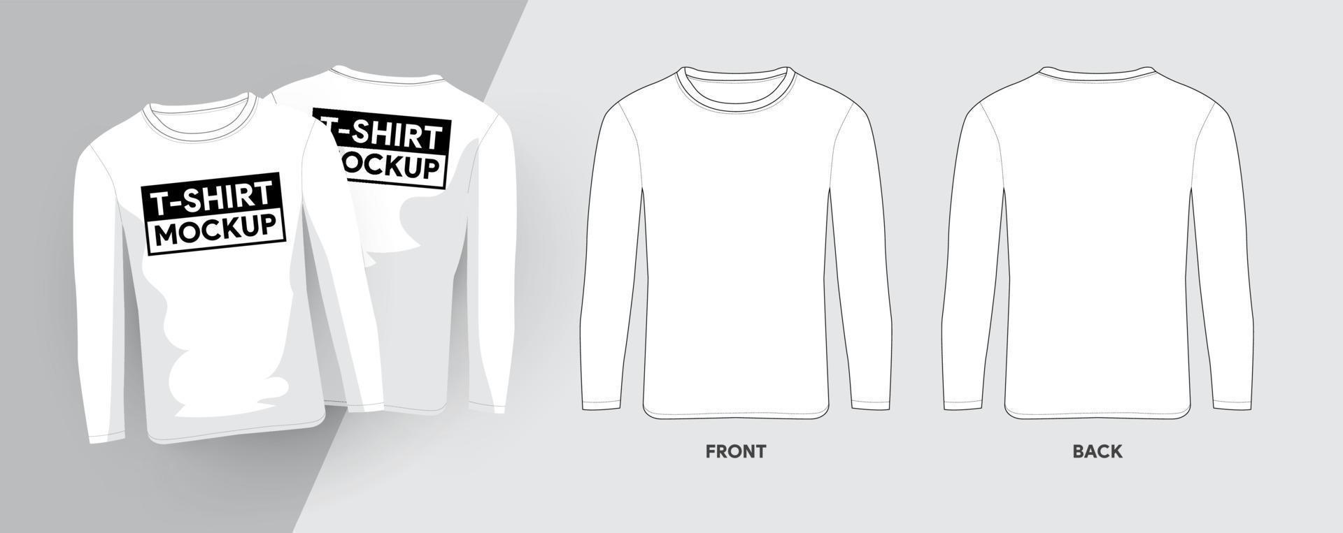 Apparel mockup graphic templates. Long sleeve vector