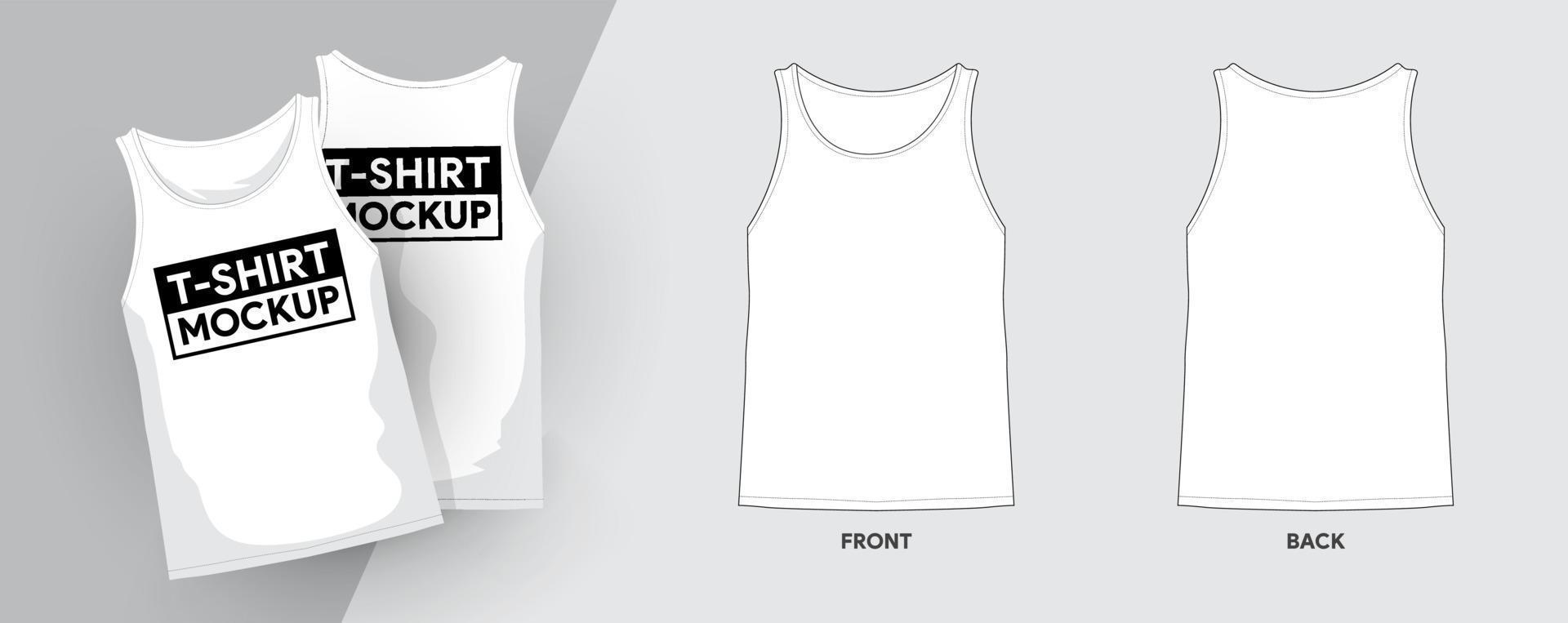 Apparel mockup graphic templates. Tank top vector