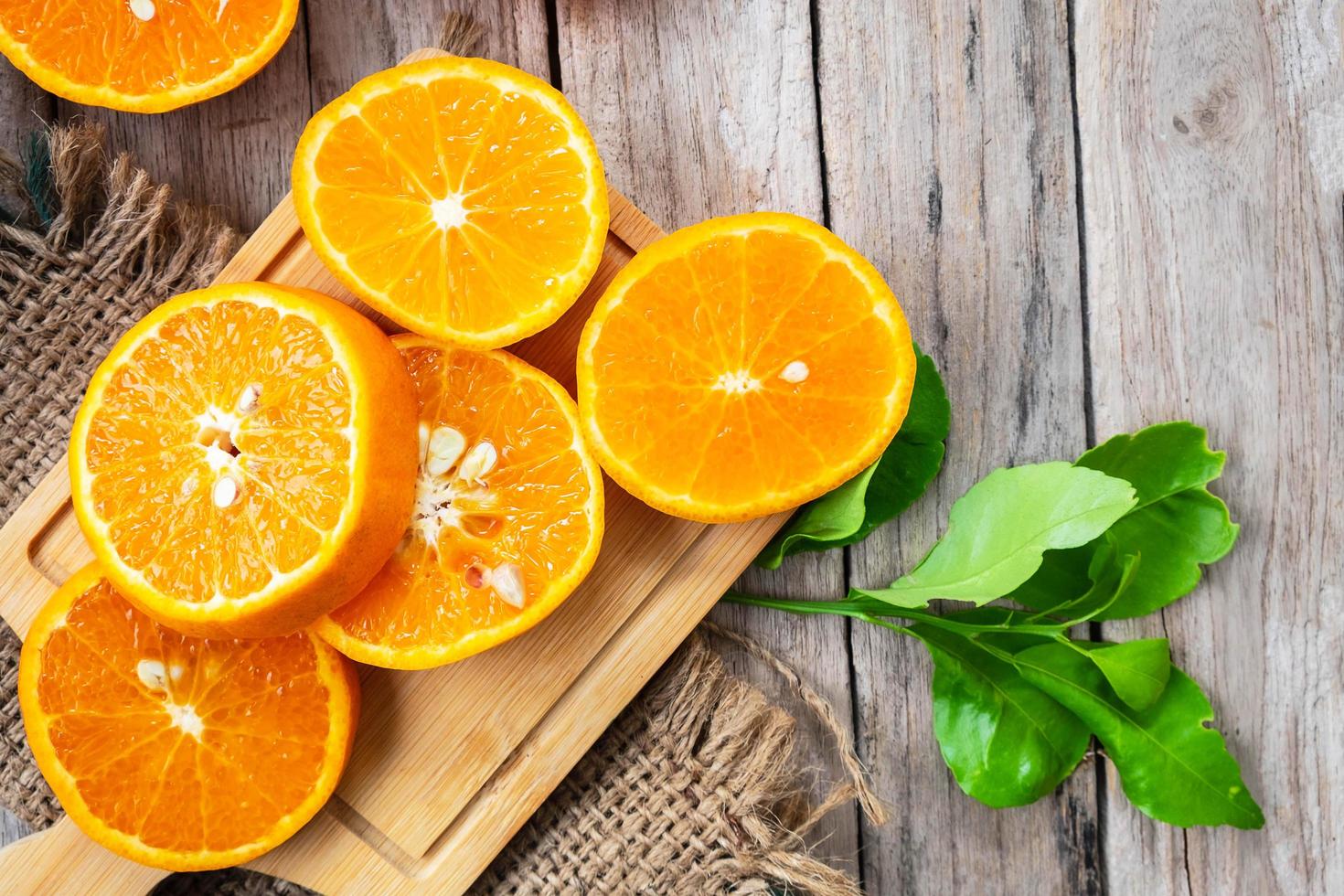 Close-up of orange slices photo