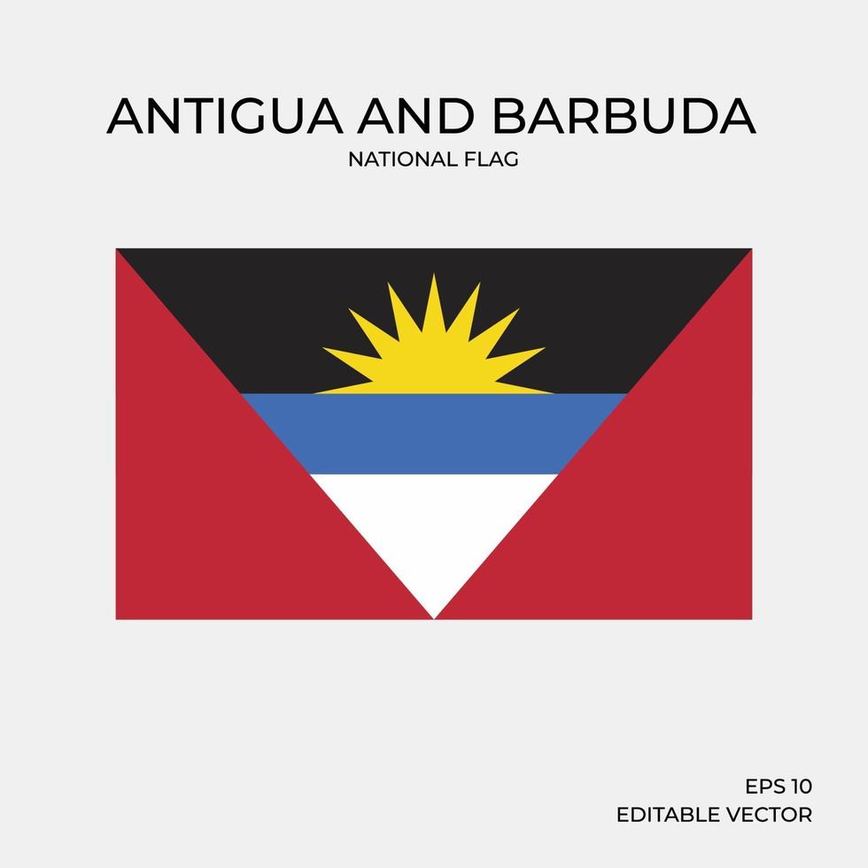 bandera nacional de antigua y barbuda vector
