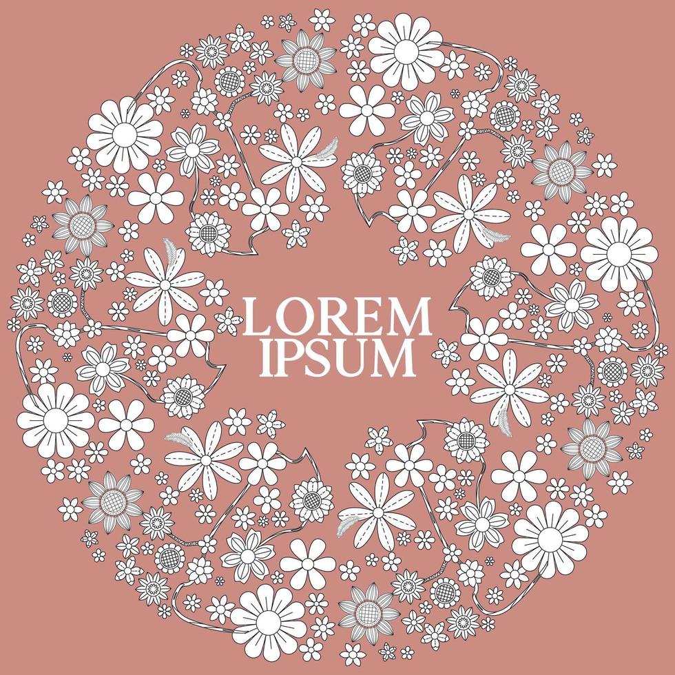 diseño floral mandala vector