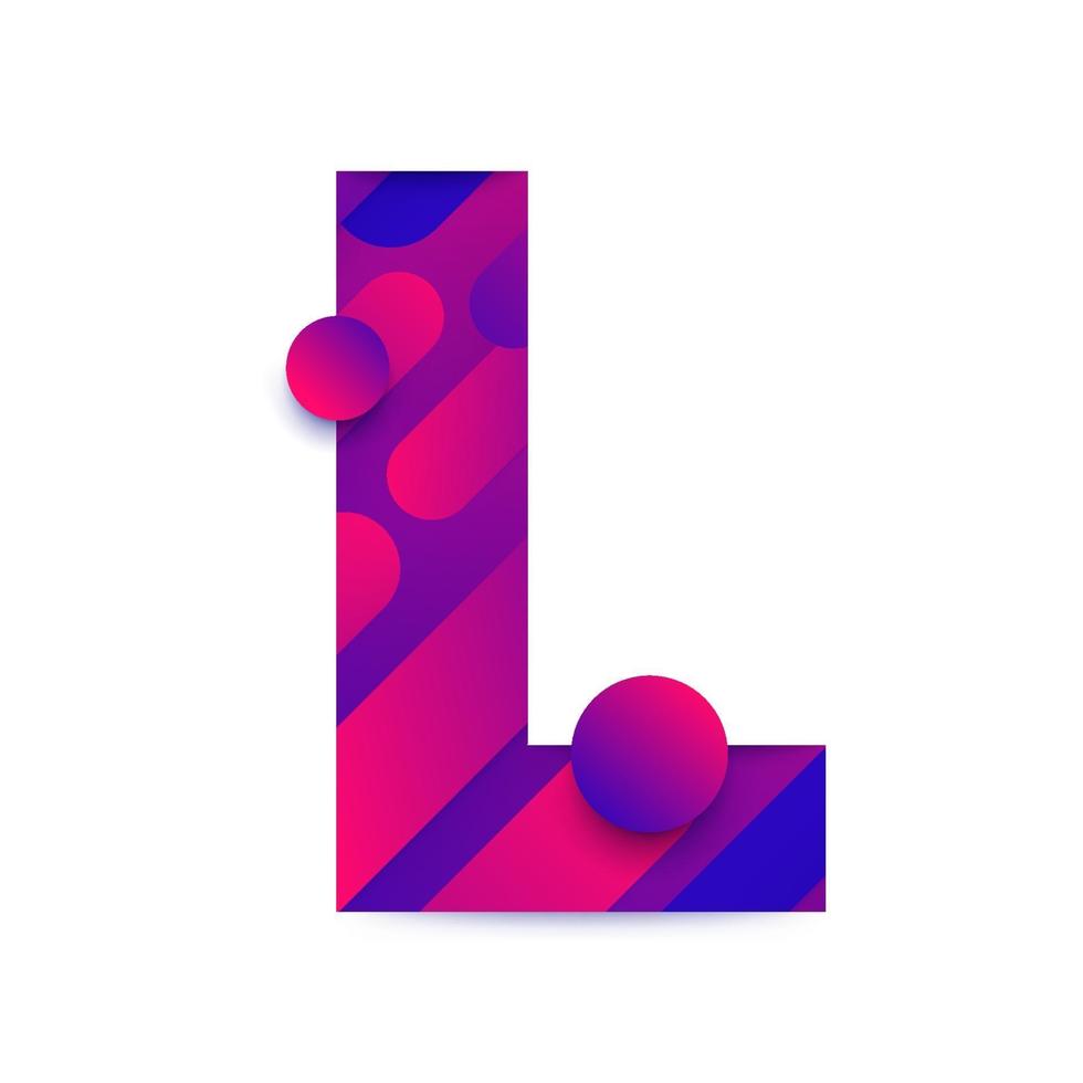 Alphabet letter with abstract gradient background. Letter L vector