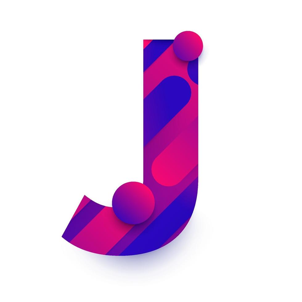 Alphabet letter with abstract gradient background. Letter J vector