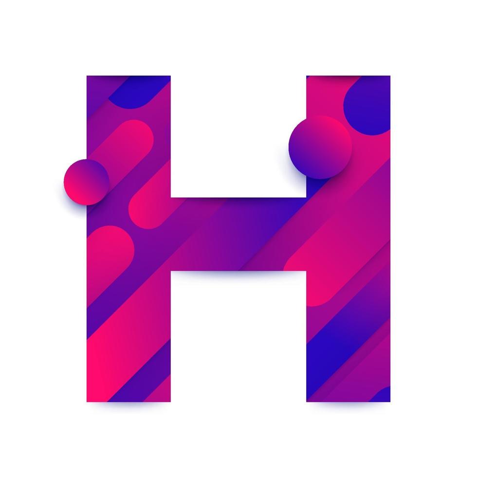 Alphabet letter with abstract gradient background. Letter H vector