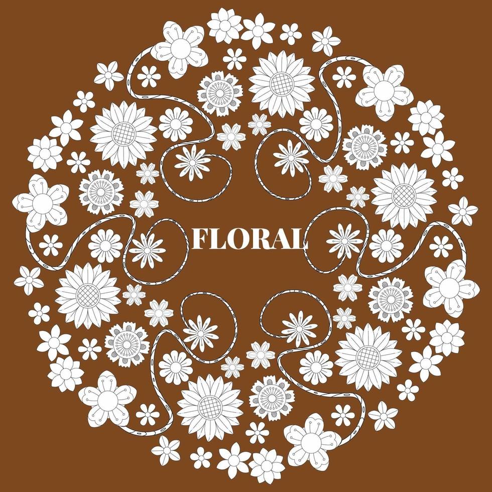 diseño floral mandala vector