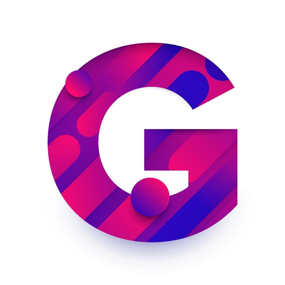 Alphabet letter with abstract gradient background. Letter G vector