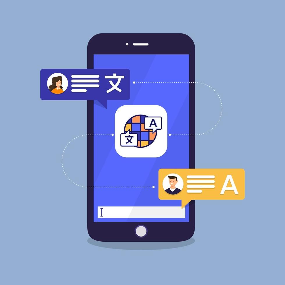 Language translation app vector