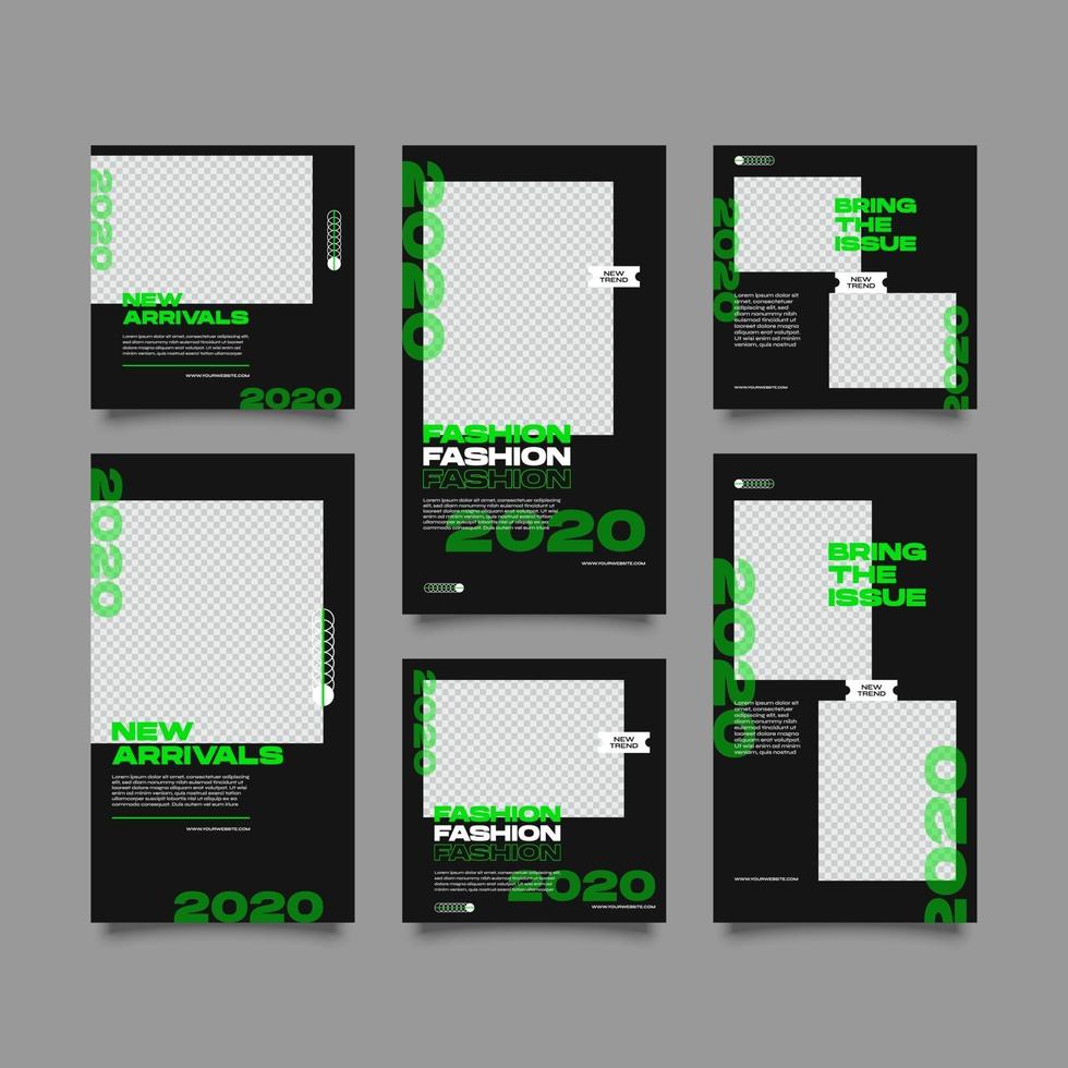 Social media dyanmic urban post bundle kit template vector