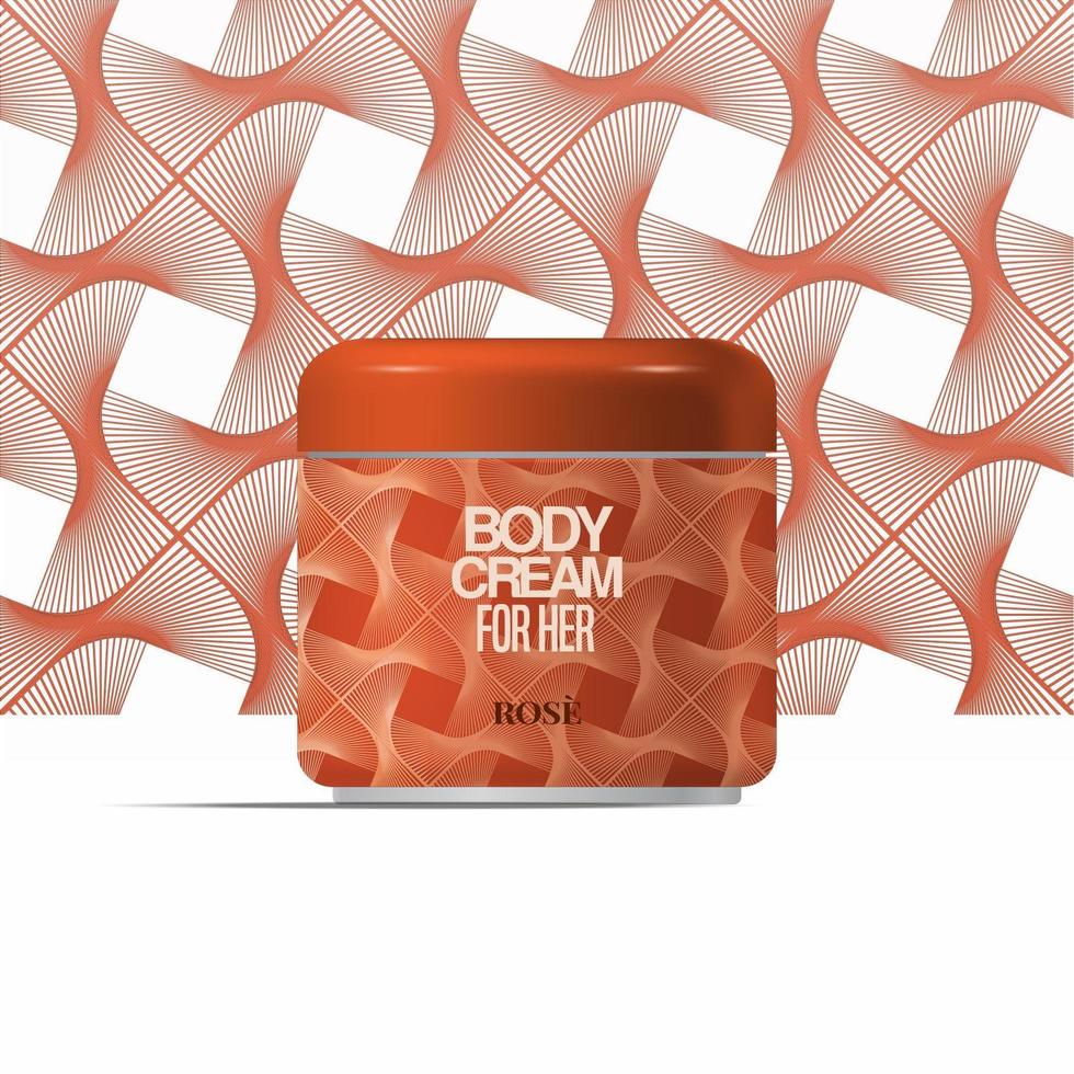 Cosmetics Body Cream Bottle Abstract Design,  Body Cream Brand Design, Package Template Design, Label Design, Cosmetic Mock Up Design Label Template vector