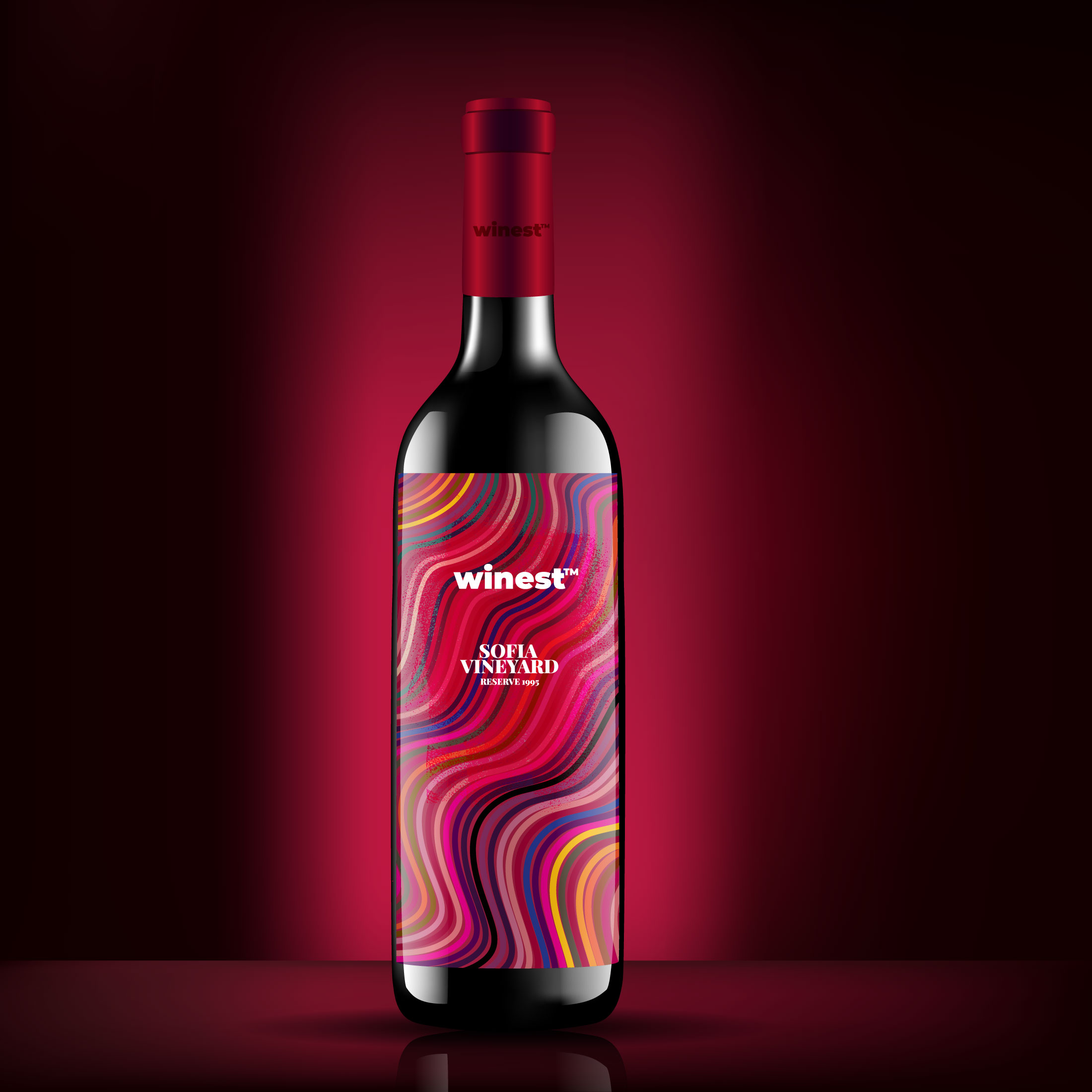 Wine Bottle Vector, Red Wine Bottle Label Concept Design ...