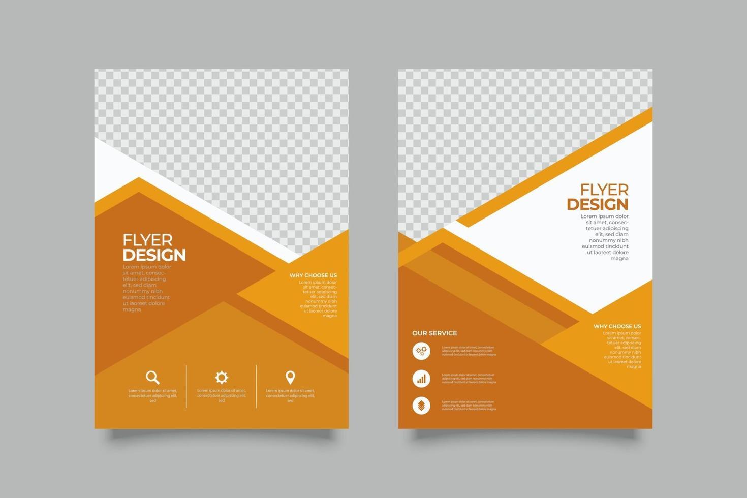 Modern orange geometric business marketing flyer template vector
