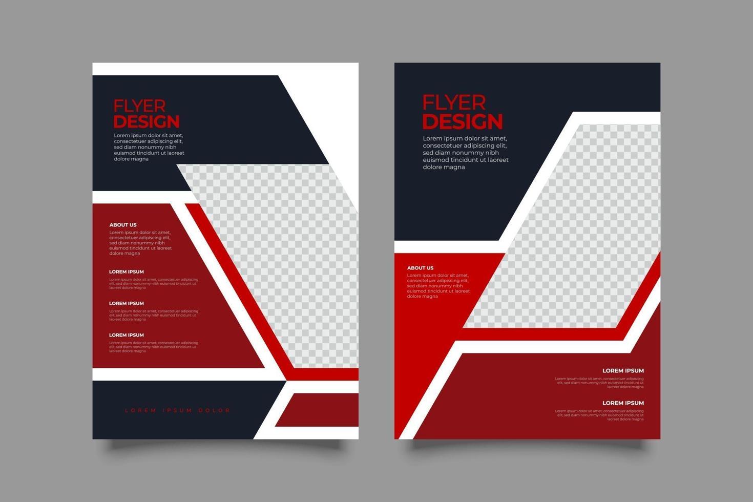 Modern red geometric business flyer template vector