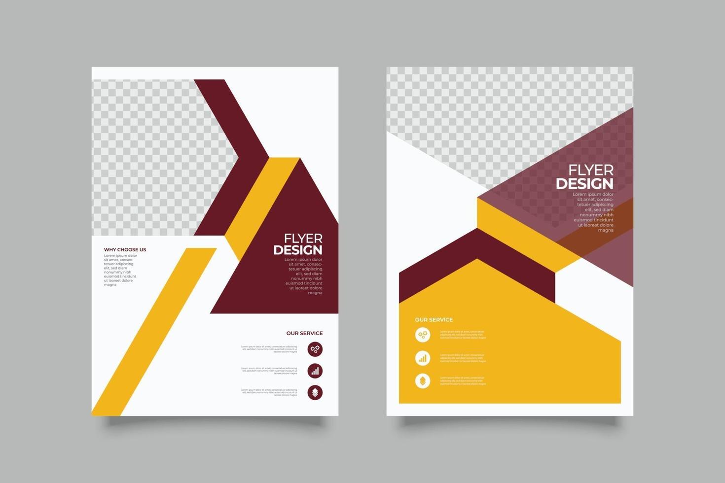 Flat yellow geometric flyer bank promotion template vector