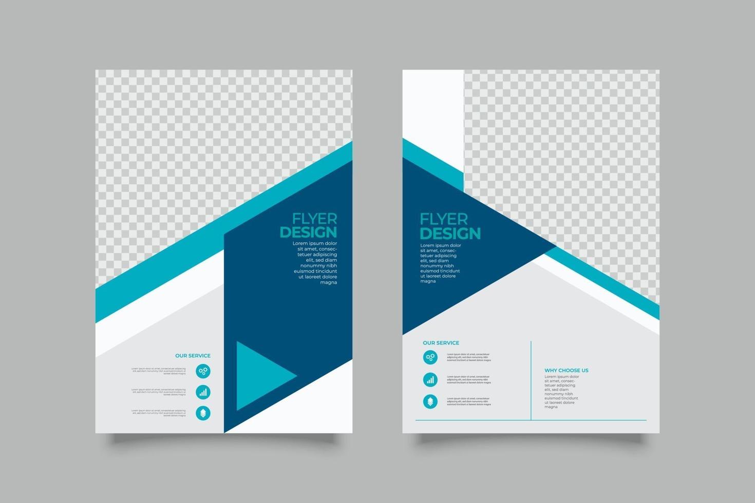 Modern blue geometric medical product flyer template vector