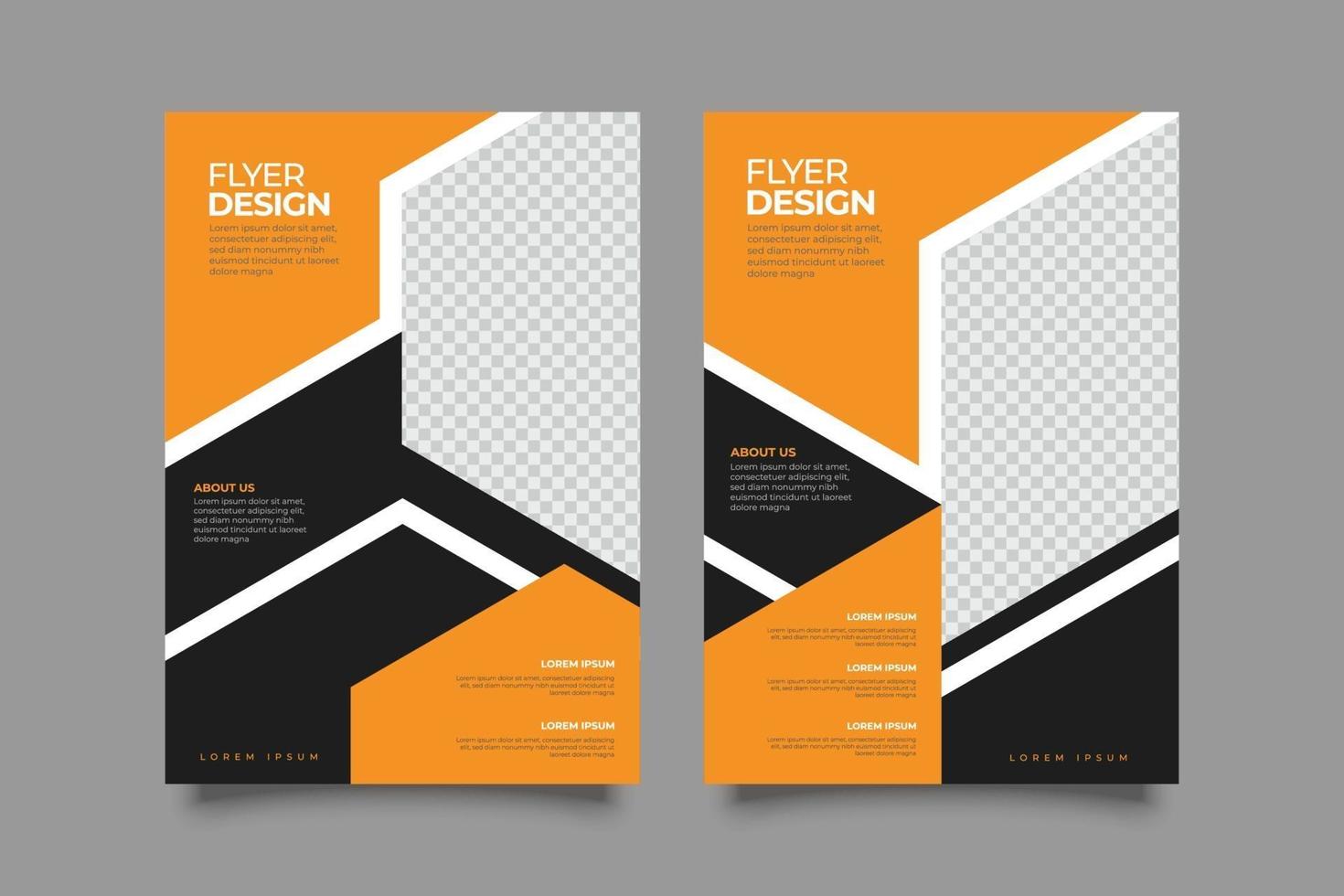 Modern orange flyer corporate design template vector