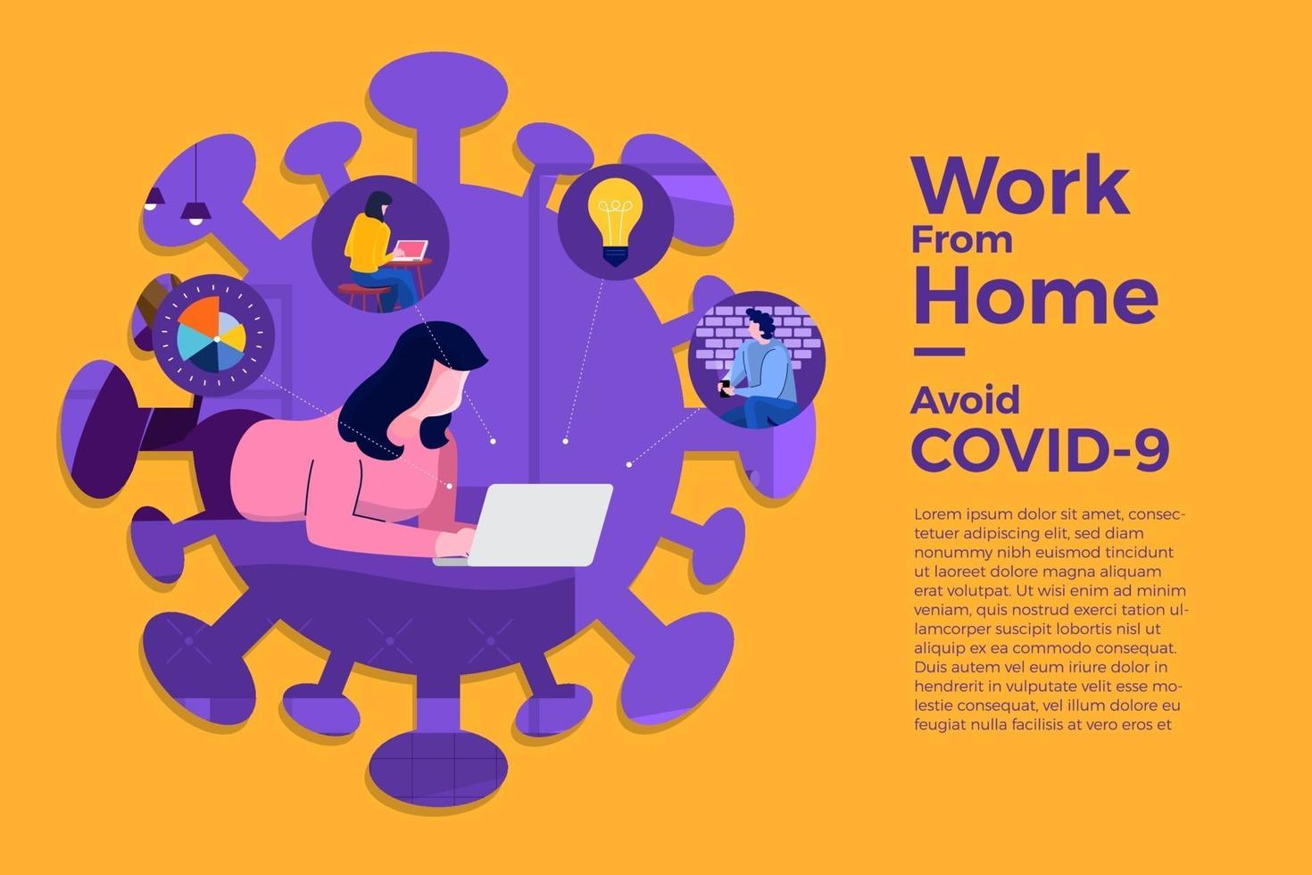Coronavirus COVID-19. The company allows employees to work from home to avoid virus vector