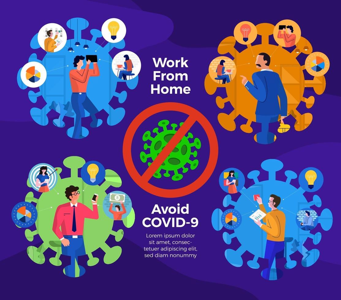 Coronavirus COVID-19. The company allows employees to work from home to avoid virus vector