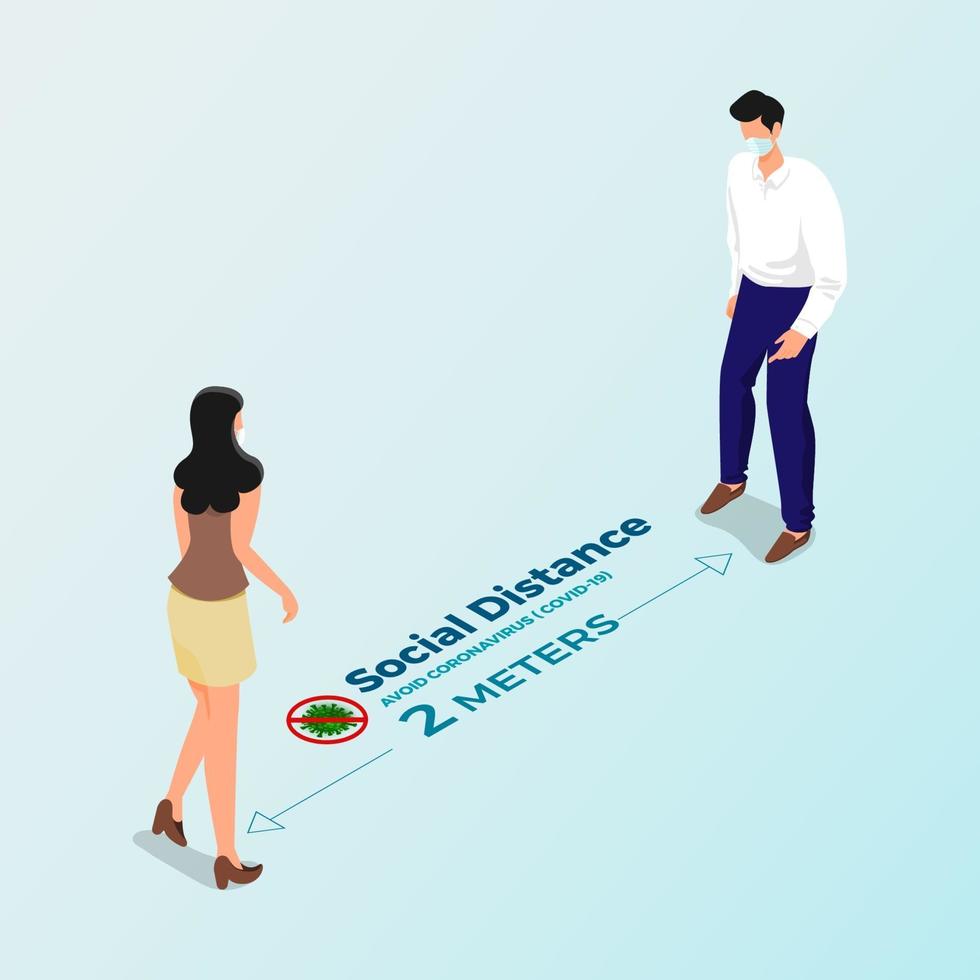 Social distancing to avoid COVID-19 vector