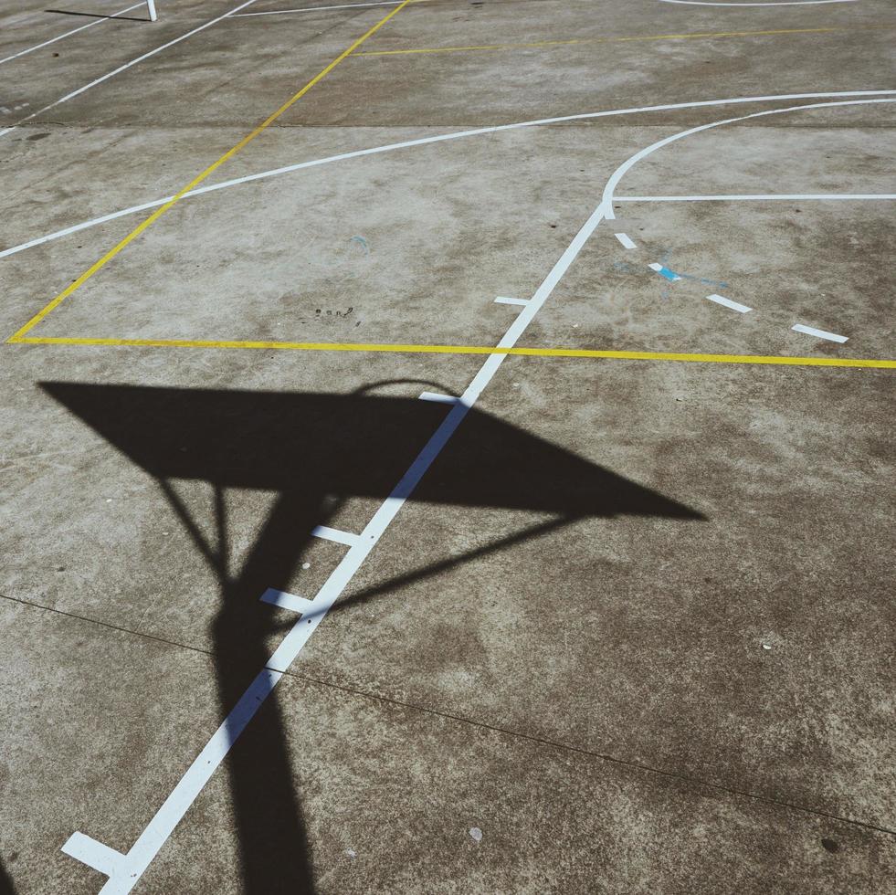 Street basketball court of lines and marks photo