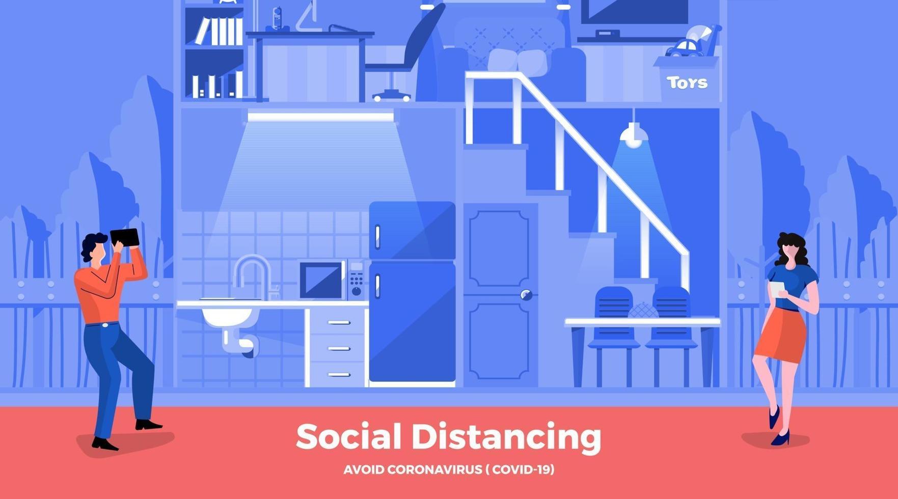 Social distancing to avoid COVID-19 vector