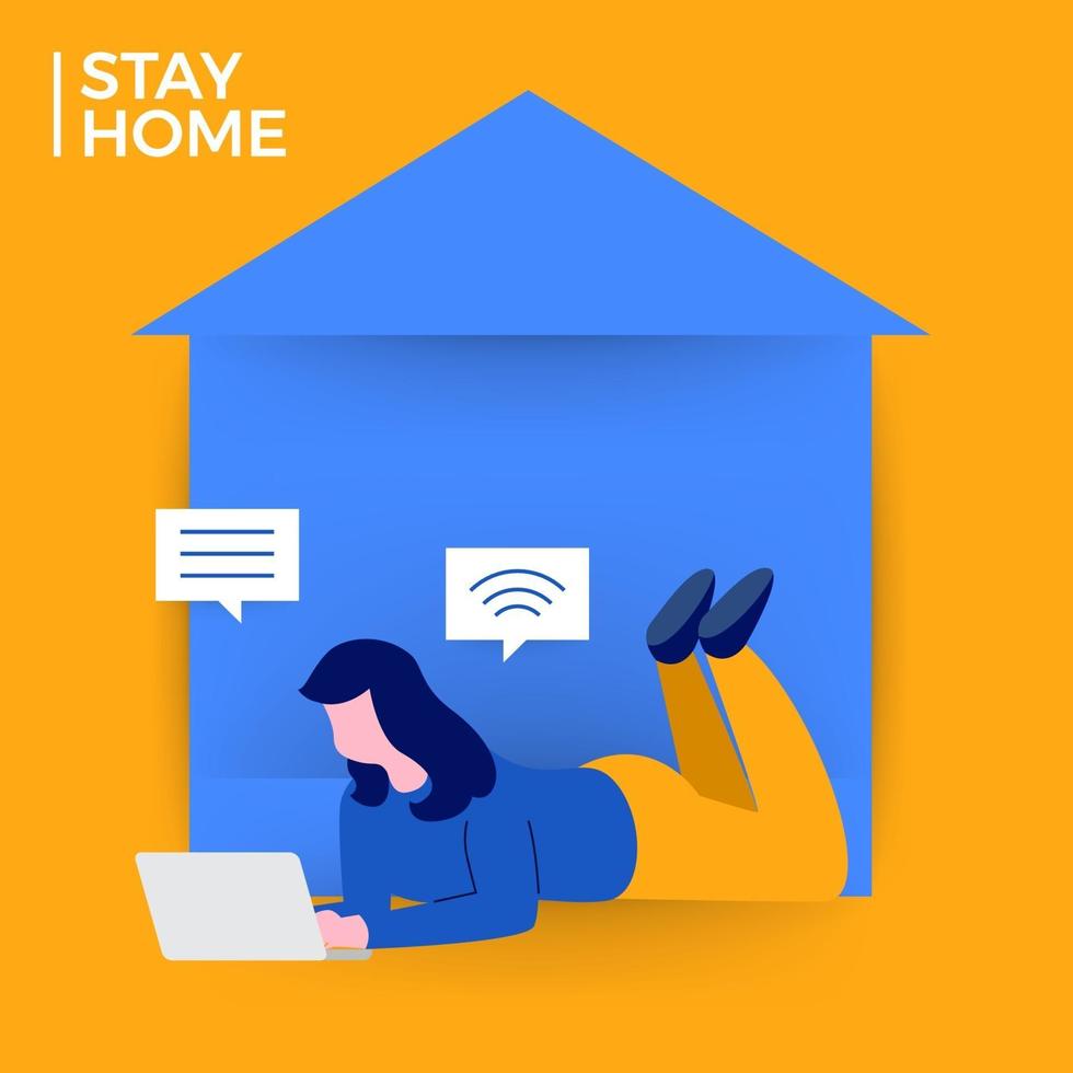 Stay home to avoid COVID-19 vector