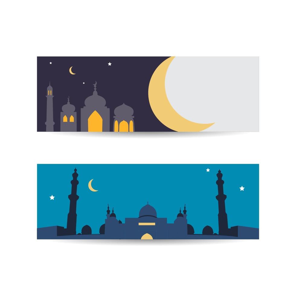 Ramadan Kareem Wallpaper design template. Modern Flat Elegant Islamic Mosque Building. islamic background banner vector