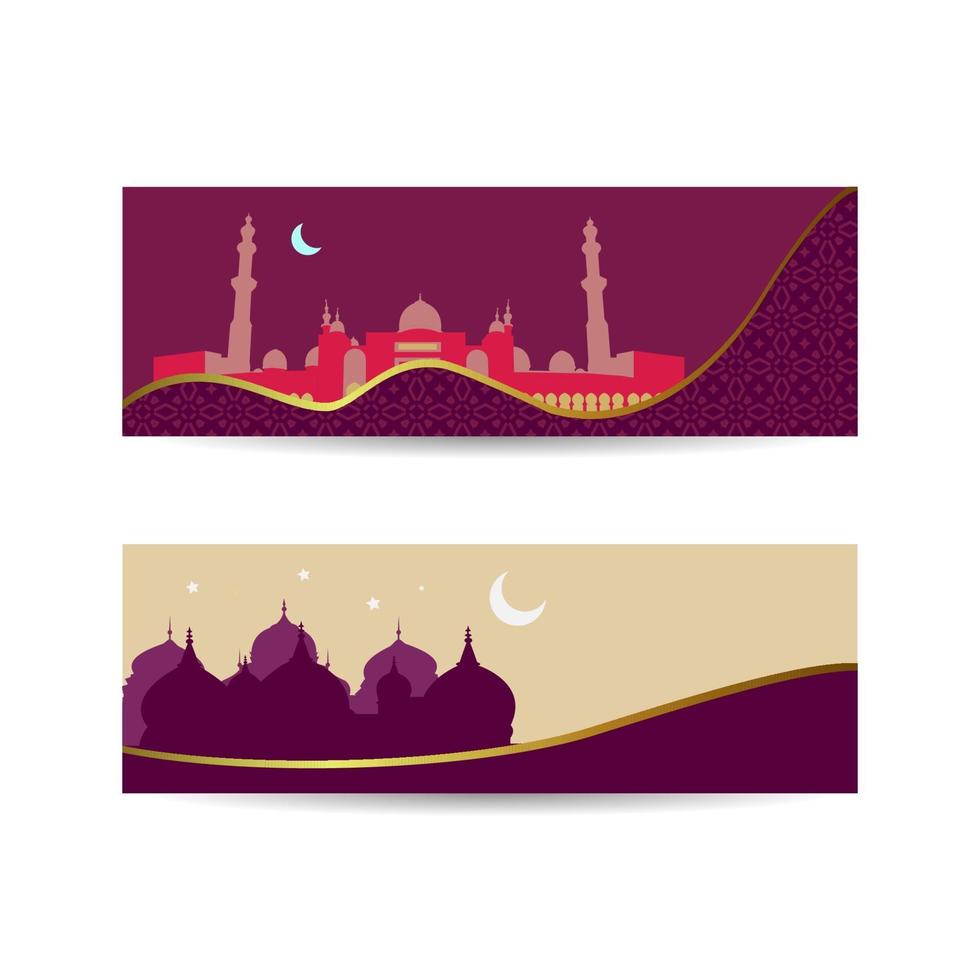 Vector illustration of abstract beautiful religious eid background with mosque. islamic background banner