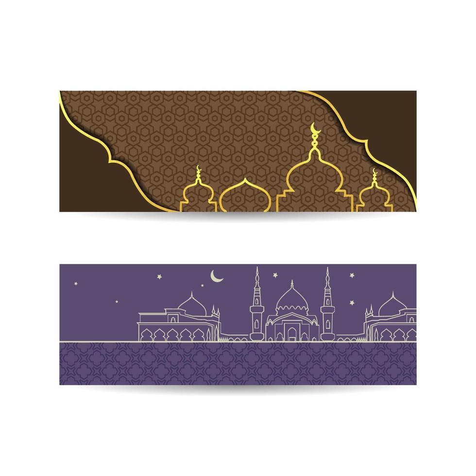 Eid Mupy Ramadán con mezquita de estilo plano en la noche. diseño de fuente de bannerbarak de fondo islámico significa vector