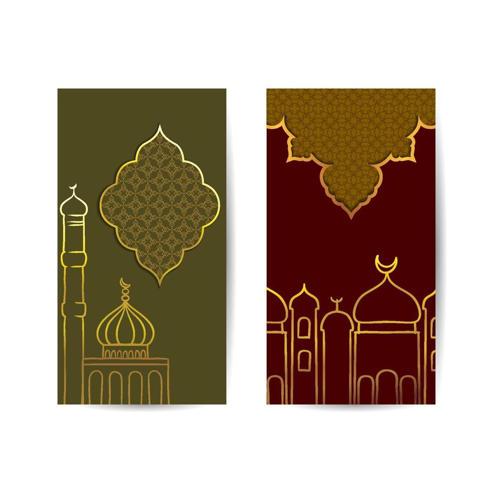 The view of the mosque at night for the Muslim holy month of Ramadan. islamic background banner vector