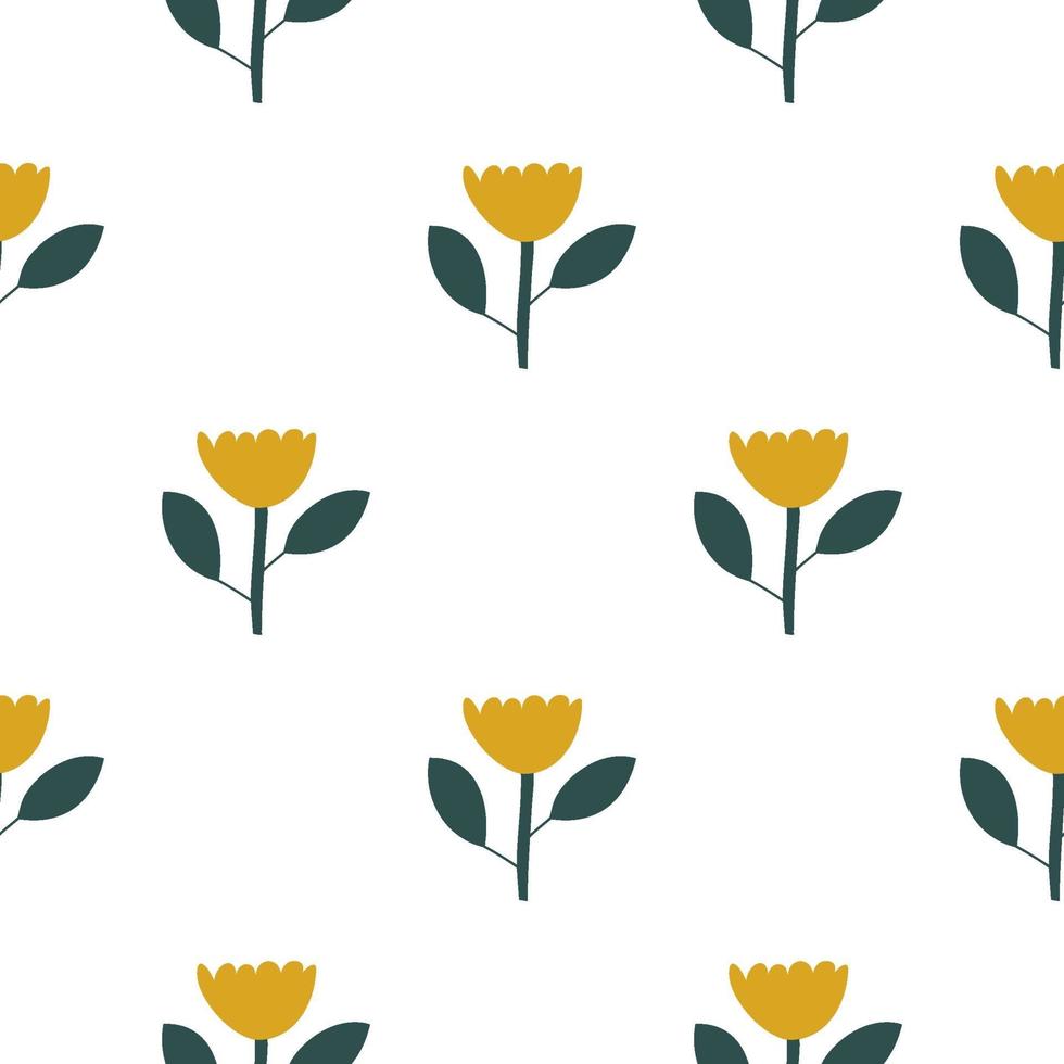Spring flower Vector kids seamless background pattern for baby shower, textile design