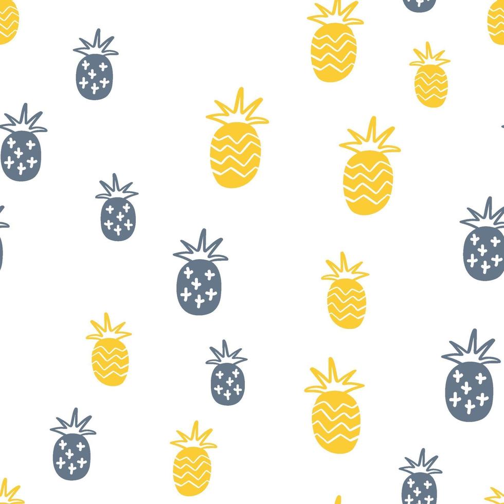 diseño de patrones sin fisuras de piña pastel de verano vector