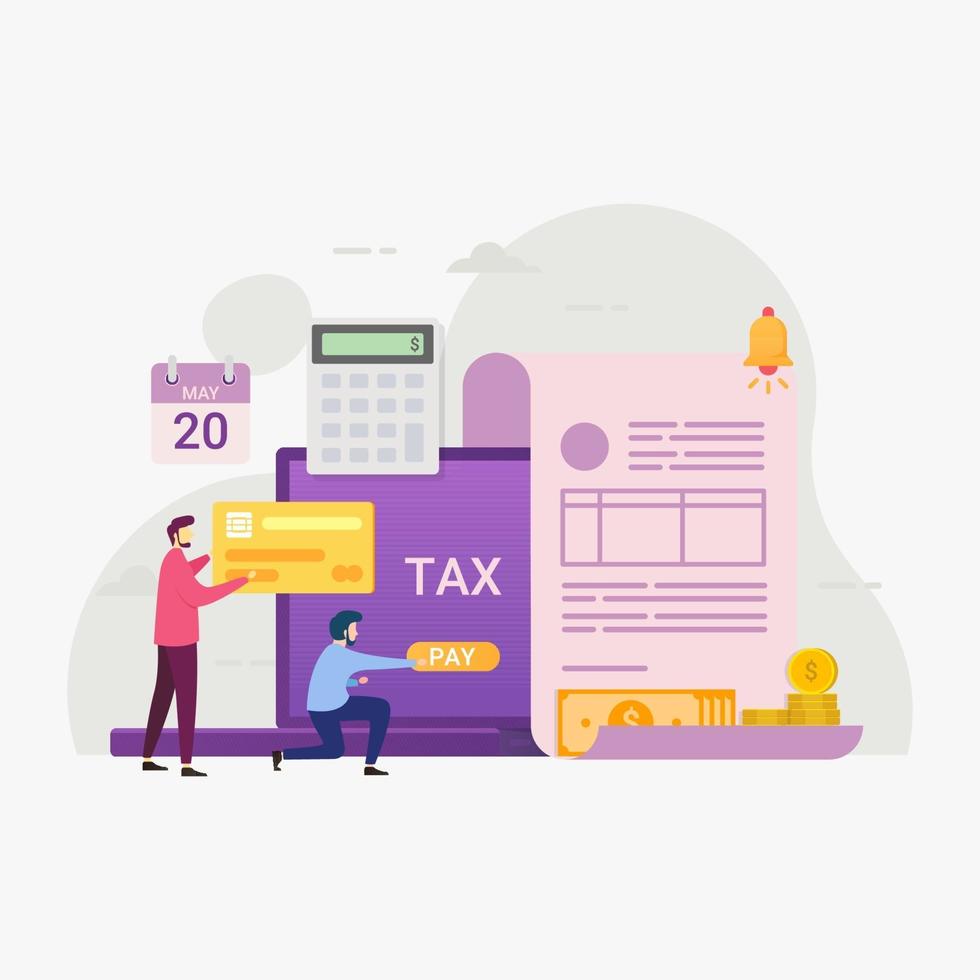 online tax payment service through computers vector