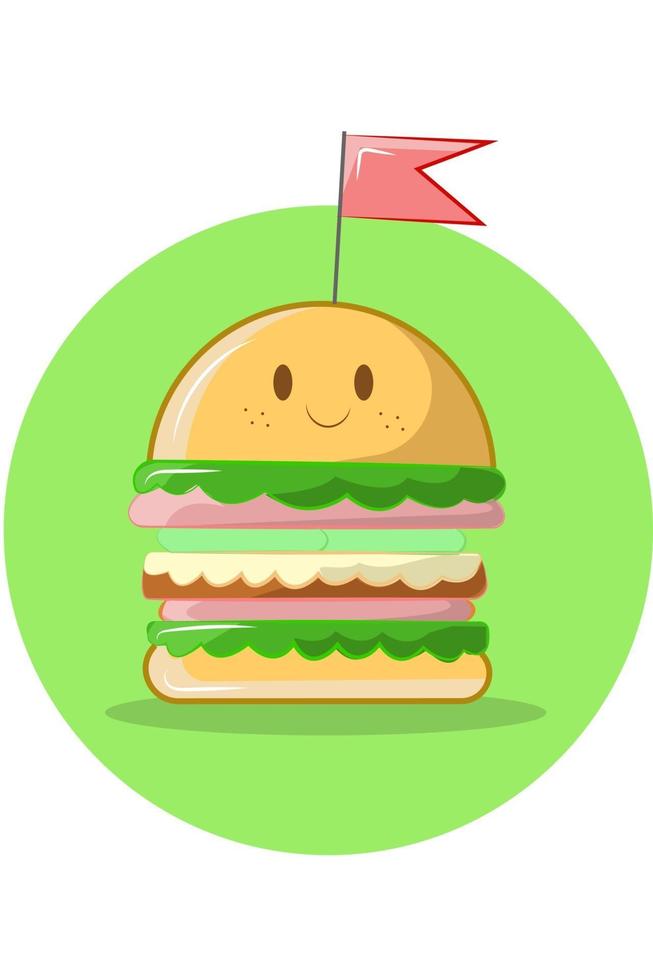 King hamburger vector illustration