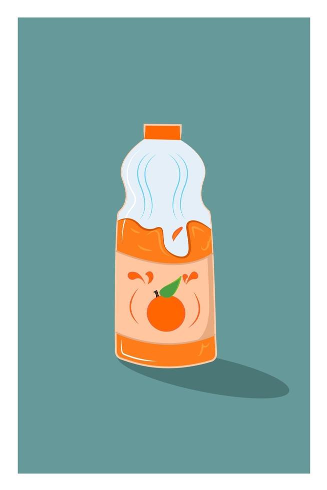 Orange juice bottle vector illustration