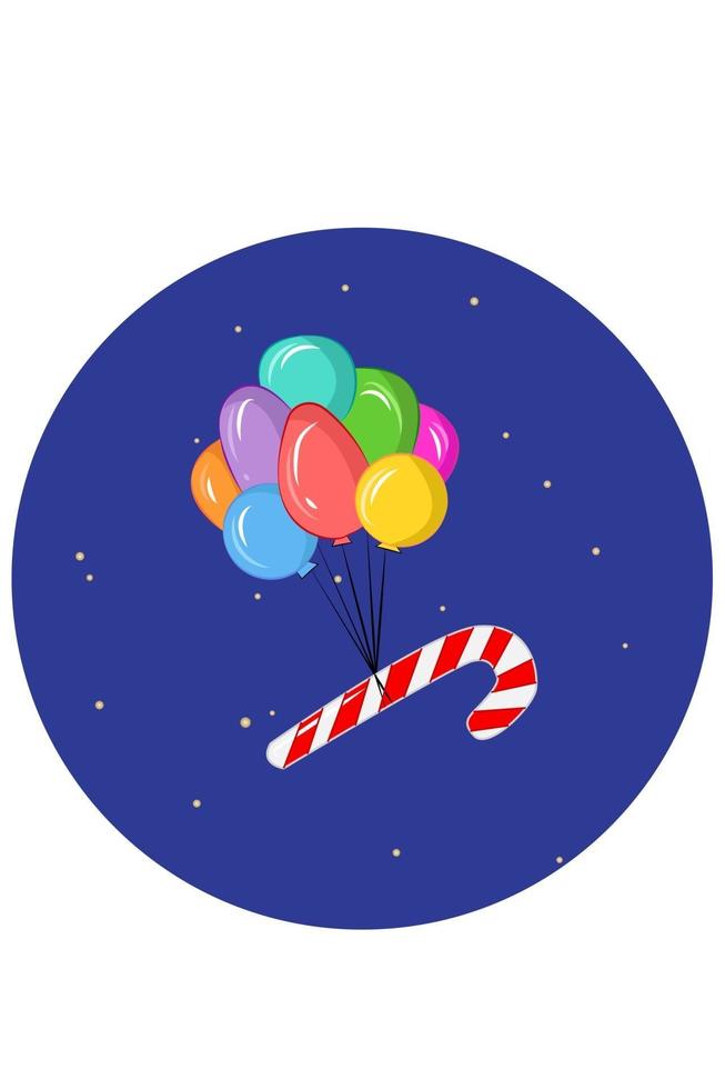 globos con dulces navideños voladores vector
