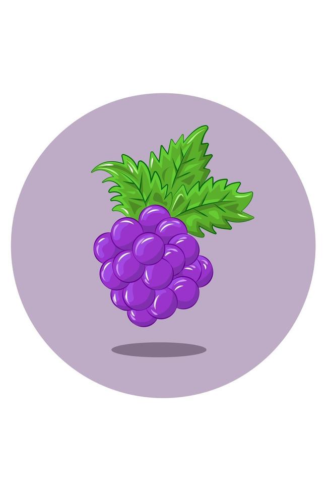 ilustración vectorial de uvas vector