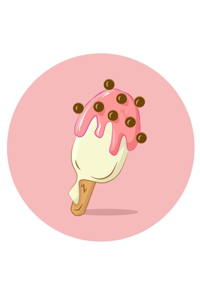 Choco chips ice cream vector illustration