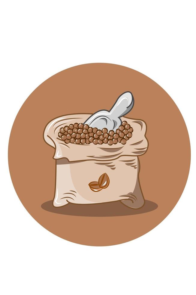 Sack of coffee beans vector illustration