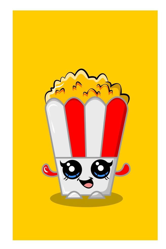 Cute popcorn vector illustration